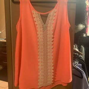 Coral lace top